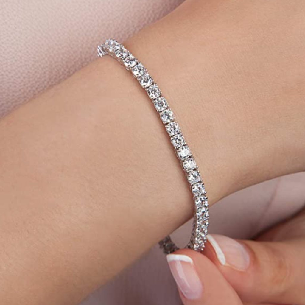 Womens 14k Gold Plated Tennis Bracelet